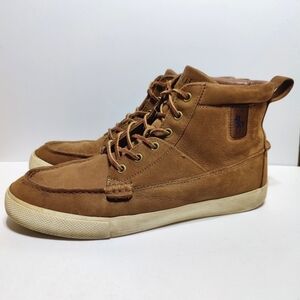 Polo Ralph Lauren Tavis Brown High Top Nubuck Leather Shoes Size 10.5D